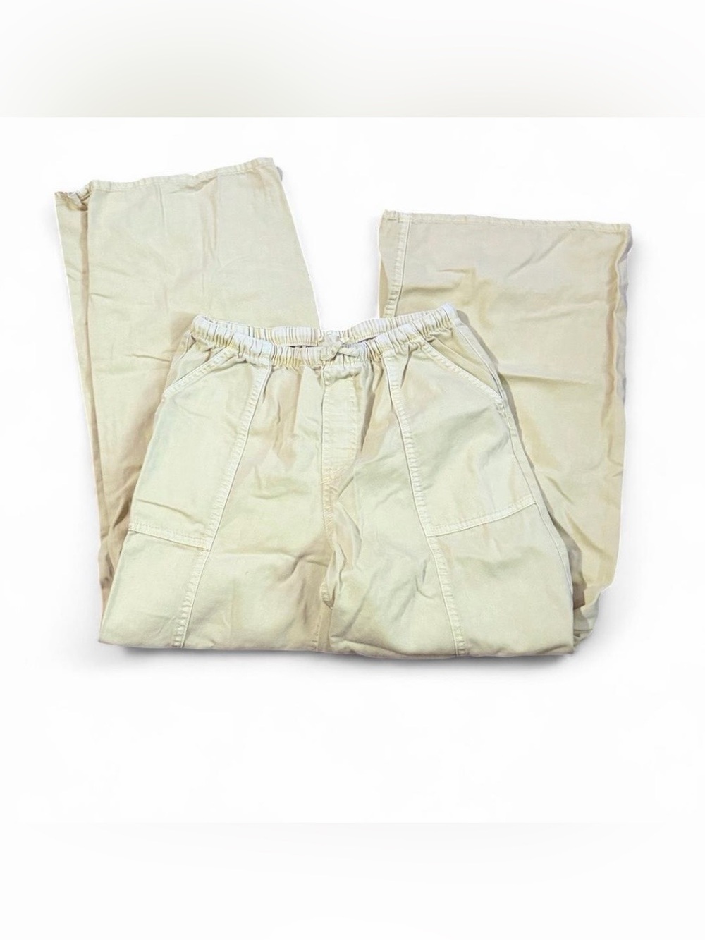 Girls XL 12 Yellow Tencel Wide Leg Pull On Pants Baggy Gap Kids
